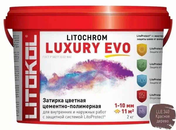 Litochrom Luxury Evo LLE.340 Красное дерево 2кг