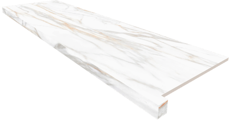 Аметис Supreme Подоконник SM02 угловой Gold Полированный с боковым выступом (правый) 33х120