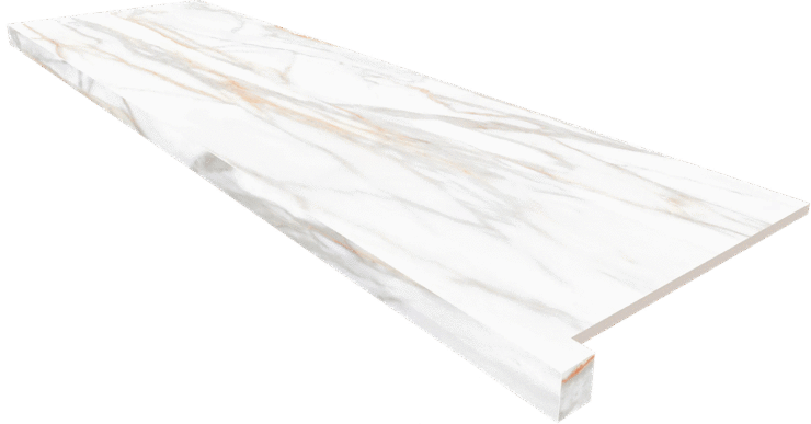 Аметис Supreme Подоконник SM02 угловой Gold Неполированный с боковым выступом (левый) 33х120