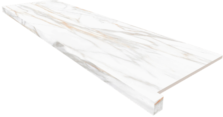 Аметис Supreme Подоконник SM02 угловой Gold Неполированный с боковым выступом (правый) 33х120