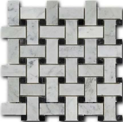 Арт и Натура Basket Weave Bianco Carrara  Nero Marquina