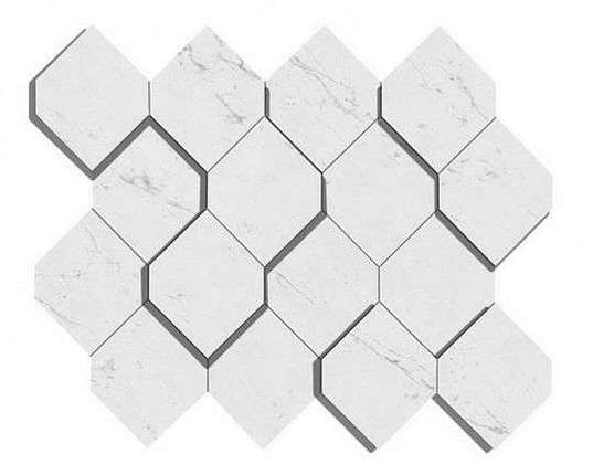 Атлас Конкорд (Италия) Marvel Stone Carrara Pure Mosaico Esagono 3D