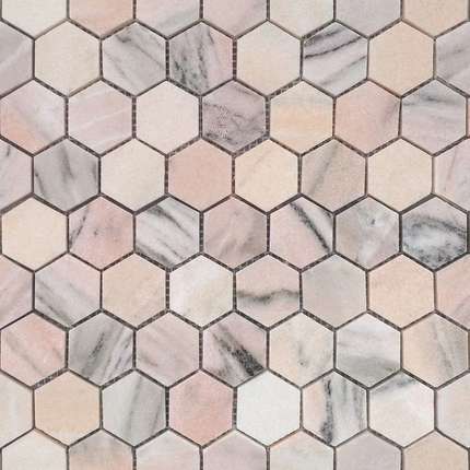 Карамелле Мозаика Pietrine Hexagonal Rosa Salmone POL hex 23x40x7