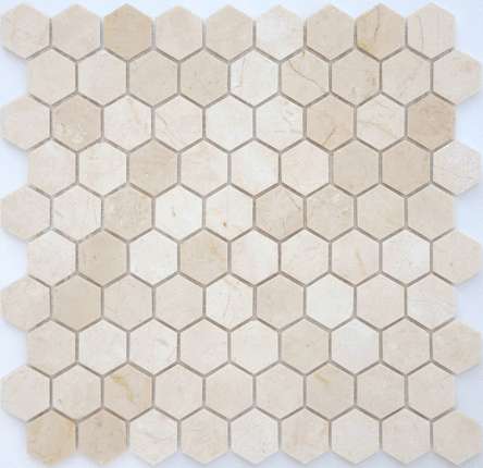 Карамелле Мозаика Pietrine Hexagonal Crema Marfil MAT hex 18x30x6