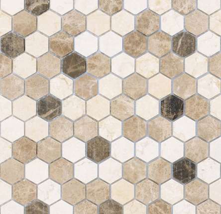 Карамелле Мозаика Pietrine Hexagonal Pietra Mix 1 MAT hex 18x30x6