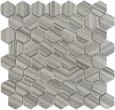 Карамелле Мозаика Pietrine Hexagonal Marmara grey POL hex 23x40x6