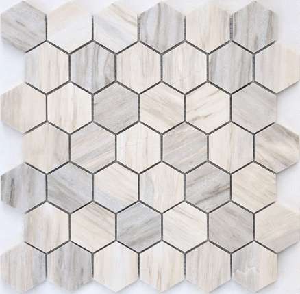 Карамелле Мозаика Pietrine Hexagonal Nuvola Rosato POL hex 23x40x6 (12 штук в коробке)