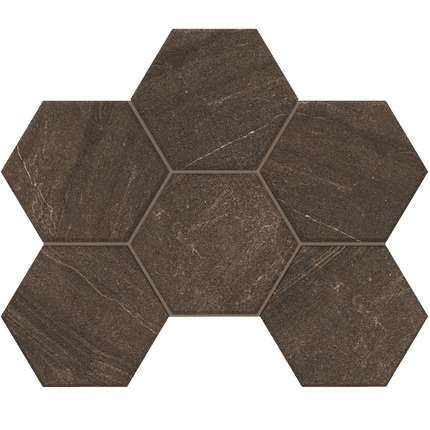 Эстима Gabbro GB04 Brown Hexagon неполированная 25x28.5