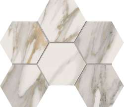 RM01 White Hexagon 25x28.5 Неполированная (285x250)