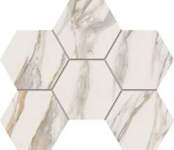 RM01 White Hexagon 25x28.5 Неполированная (285x250)