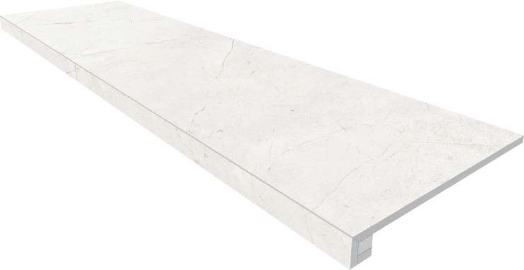 Эстима Nolana NL00 White (Комплект ступень 33x120 неполированная с прямоугольным бортиком без насечек + подступенок 14.5x120)