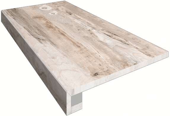 Эстима Spanish Wood Комплект SP01 Creamy 120x33 неполированная прямоугол. бортик без насечек+Подступенок 14.5x120