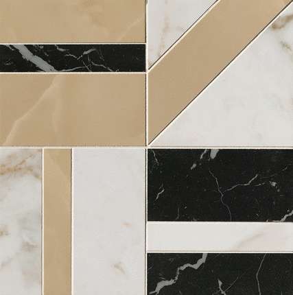 Фап Керамиче Roma Gold Calacatta Delicato / Onice Miele / Nero Elegante Deco Mosaico 30x30