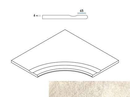 Италон Climb X2 Айс Бортик 60х60 с Выемкой Угловой Закругленный Натуральный