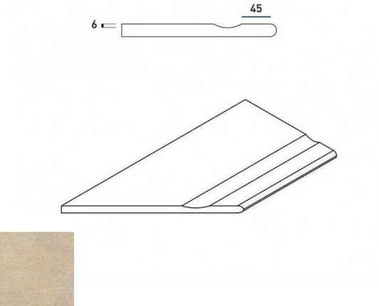 Италон District X2 Сэнд Бортик 30x60 с Выемкой Закругленный Левый Натуральный