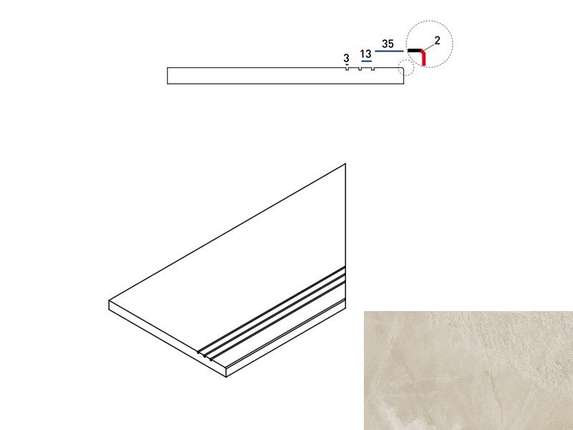 Италон Magnetique X2 Минерал Уайт Бортик 30x60 Грип Правый