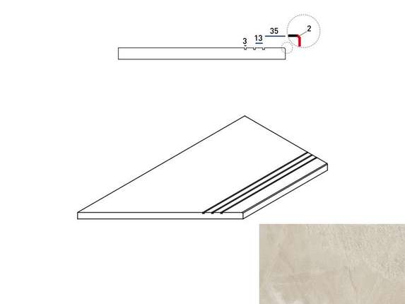 Италон Magnetique X2 Минерал Уайт Бортик 30x60 Грип Левый