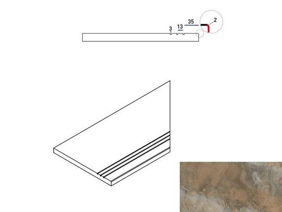 Италон Magnetique X2 Петрол Дарк Бортик 30x60 Грип Правый