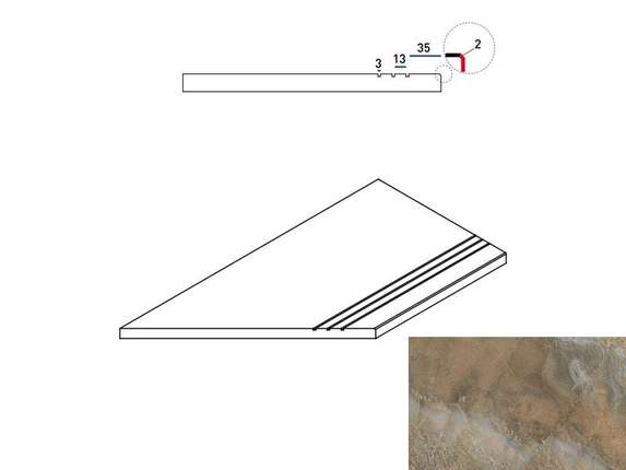 Италон Magnetique X2 Петрол Дарк Бортик 30x60 Грип Левый