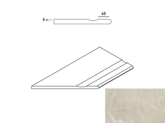 Италон Magnetique X2 Минерал Уайт Бортик 30x60 с Выемкой Закругленный Левый Натуральный