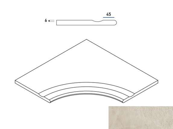 Италон Magnetique X2 Минерал Уайт Бортик 60х60 с Выемкой Угловой Закругленный Натуральный