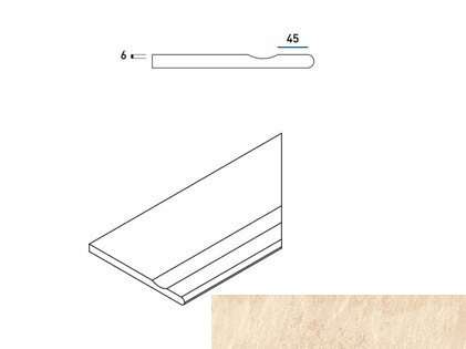 Италон Materia X2 Магнезио Бортик 30x60 с Выемкой Закругленный Правый Натуральный