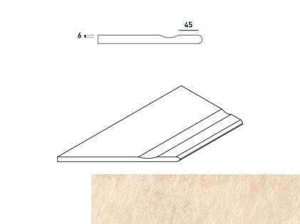 Италон Materia X2 Магнезио Бортик 30x60 с Выемкой Закругленный Левый Натуральный