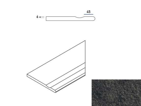 Италон Room X2 Блэк Бортик 30x60 с Выемкой Закругленный Правый Натуральный