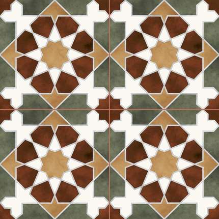 NiceKer Chic Rabat Green Pre-cut Matt 45.2x45.2