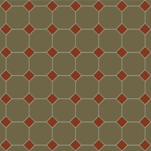 Сетка Октагон Зеленый / Квадрат Красный 305x305 (305x305)