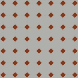 Сетка Октагон Серый / Квадрат Красный 305x305 (305x305)
