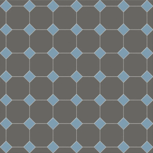 Сетка Октагон Темно-Серый / Квадрат Голубой 305x305 (305x305)
