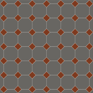 Сетка Октагон Темно-Серый / Квадрат Красный 305x305 (305x305)
