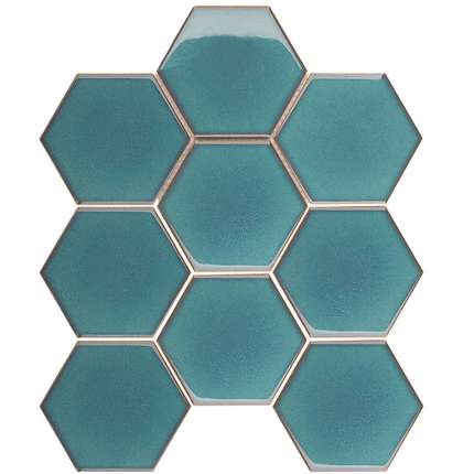 Стармозаик Homework Керамическая Мозаика Hexagon big Green Glossy