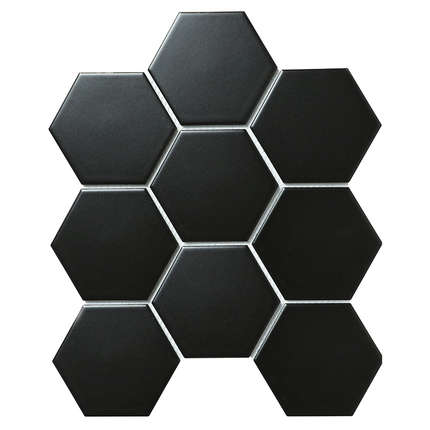 Стармозаик Homework Керамическая Мозаика Hexagon big Black Matt