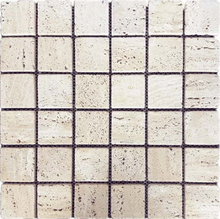 Стармозаик Wild Stone мраморная мозаика Travertine Light 48х48 305x305x7
