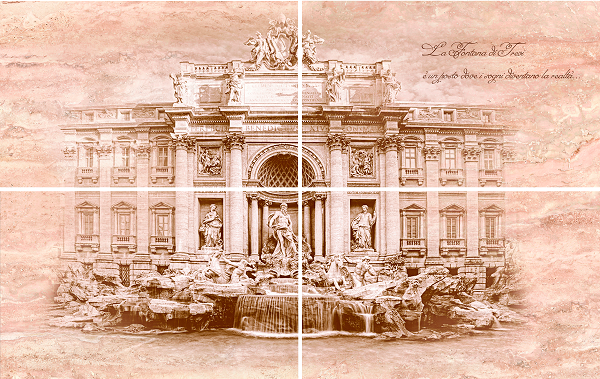 Терракота Travertin Fontana di Trevi Кремовое (компл. из 4х пл.)