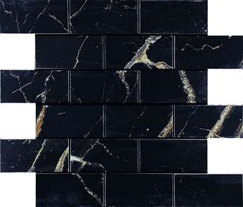 Mosaic Nero Brick Bone (346x297)