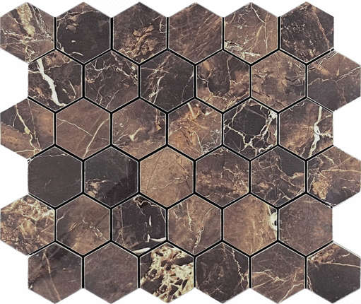 Велсаа Copper Slab Black Mosaic Hexagone