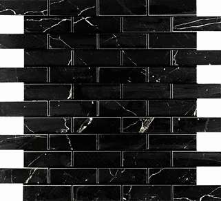 Mosaic Nero Brick Bone (321x299)