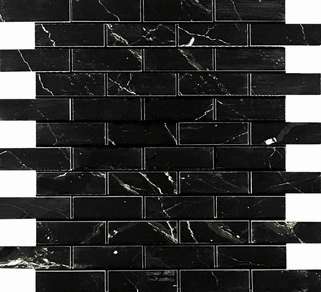 Mosaic Nero Brick Bone (321x299)