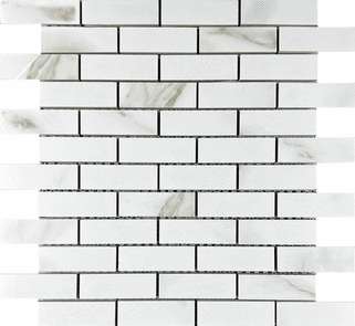 Statuario Eva Mosaic Brick Bone (321x299)