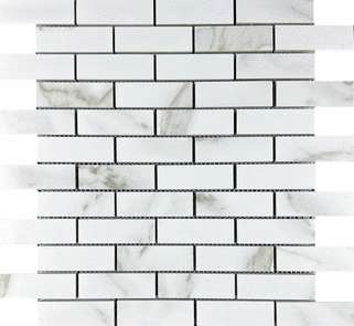 Statuario Eva Mosaic Brick Bone (321x299)