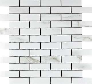 Statuario Eva Mosaic Brick Bone (321x299)