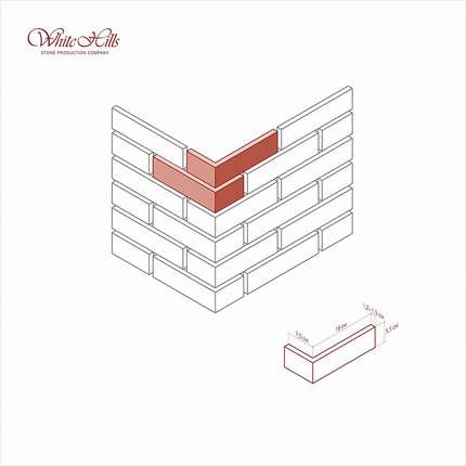 Вайт Хиллс Алтен брик Угловой элемент к плоскости 313-80 Design