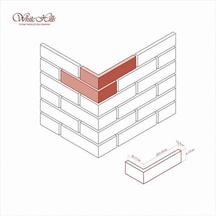 Вайт Хиллс Берн брик Угловой элемент к плоскости 398-90 Design