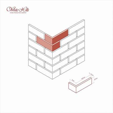Вайт Хиллс Бремен брик Угловой элемент к плоскости 308-90 Design