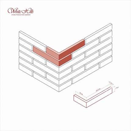 Вайт Хиллс Остия брик Угловой элемент к плоскости 384-10 Design