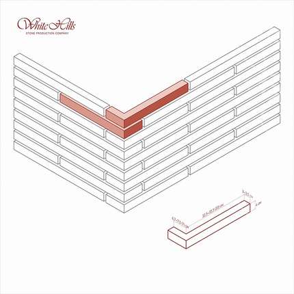 Вайт Хиллс Реген Брик Угловой элемент к плоскости 690-40