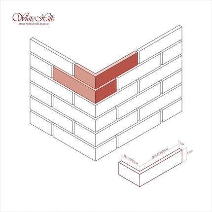 Вайт Хиллс Тироль брик Угловой элемент к плоскости 393-90 Design